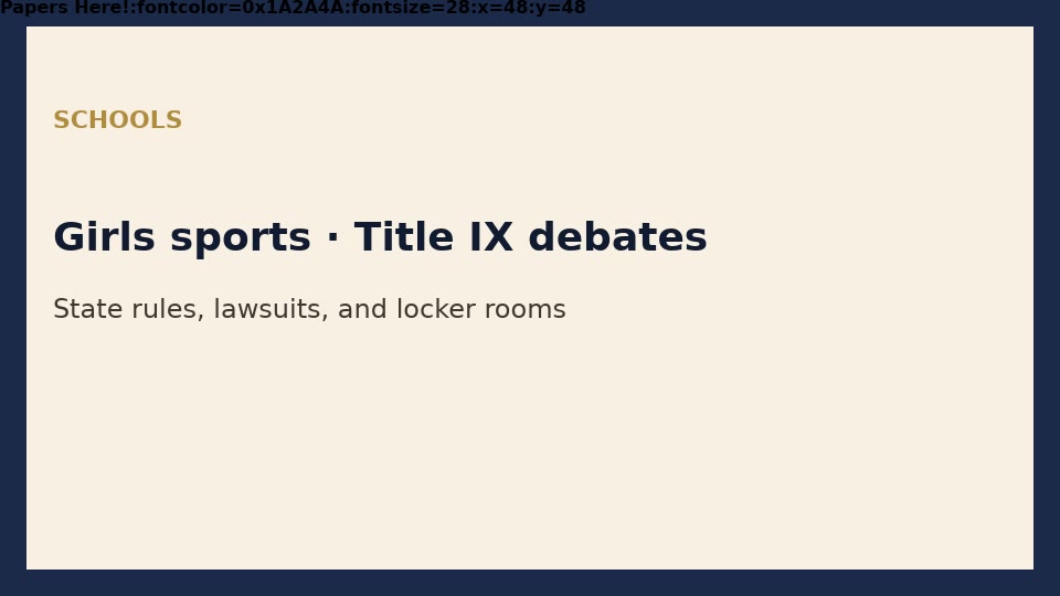 Girls sports and Title IX debates