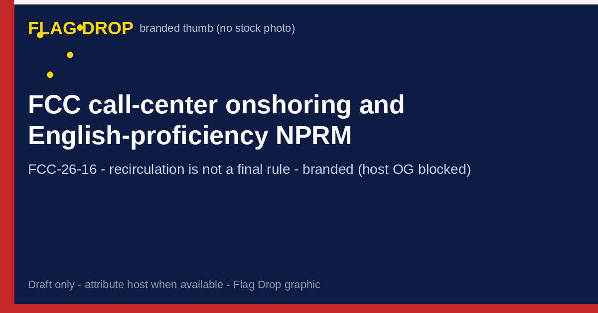 FCC call-center onshoring proposal